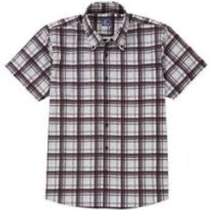 Izod Men's Blue and Red Plaid Button Down Shirt . Item # 11148